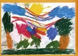 Katarína Barboráková, Rodina so žltým slnkom, 0, pastel na papieri