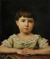 M. T. Monogramista, Portrét dievčatka, 1920, olej na plátne