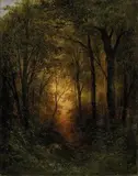 Georg Geyer, Srnka v lese, 1880, olej na plátne