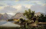 Natroop von J., Mestečko pod Alpami, 1872, olej na plátne