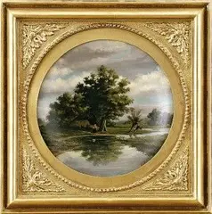 E. Scholtes, Krajina s figúrou, 1870, olej na kartóne