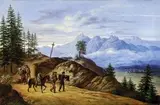 Fischbäck, Na trh, 1858, olej na plátne, dublované