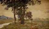 Paul Fischer, Mexická krajina s napájaním koňa