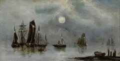 Virginie, Nočný prístav, 1900, olej na plátne