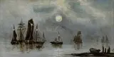 Virginie, Nočný prístav, 1900, olej na plátne