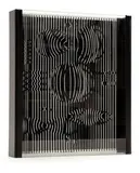 Viktor Vasarely, Kinetický objekt z cyklu MV 1 - MV 10, 1960, serigrafia na skle a plexiskle
