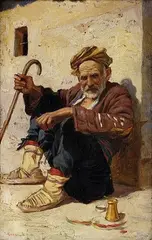 Marcel Krasicky, Orientálny motív, 1930, olej na kartóne