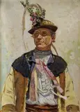 Antoš Frolka, Muž z Hanej, 1910, olej na dreve