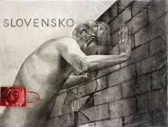 Veronika Rónaiová, Bonus, 2004, kresba uhľom na plátne a ready made