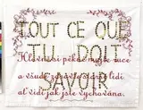 Mona Chisa Aneta, Tout ce que tu doit savoir, 2003, výšivka na plátne, flitre