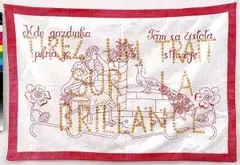 Mona Chisa Aneta, L´amour est dans l´air du temps, 2003, výšivka na plátne, flitre