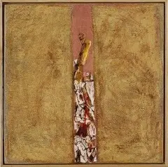 Jozef Jankovič, Žltý obraz, 2002, kombinovaná technika