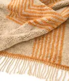 Herringbone, Grey and orange vintage Berber rug, Morocco, wool