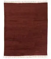 Herringbone, Linear ribbed maroon rug, India, wool