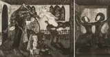 Christine Dixie, The Dark Woods - Malignant Light, 1990, etching on paper