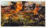 Kim Berman, Element of Truth Highveld Fire I, 1999, colour lithograph on paper