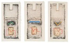 James Coignard, Fragments Evolutifs tryptic, three, carborundum and etching on paper