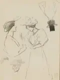 Théophile Steinlen, Figure Studies, recto-verso, graphite on paper
