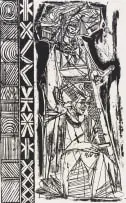 Mickey Korzennik, Transkei-Women Pipesmokers, lithograph on paper