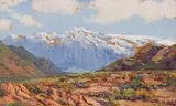 Hugo Naude, Sneeuberge, oil on board