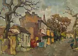 Gregoire Boonzaier, Cape Street Scene, 1957, oil on canvas