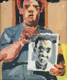 Anton Karstel, Sad Mother, oil on canvas