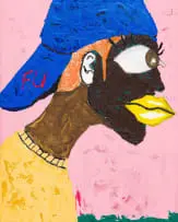 Lwando Dlamini, Clever!, oil and oilstick on canvas
