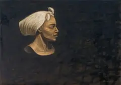 Lionel Smit, Bust with Headscarf in Profile, oil on canvas