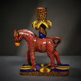 Red zebra candle holder by Ardmore Ceramic Studio, 2002, painted and glazed ceramic, offered Jun 2026