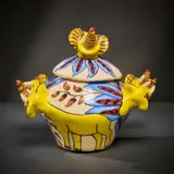 Elephant sugar bowl by Ardmore Ceramic Studio, 2003, painted and glazed ceramic, offered Jun 2026