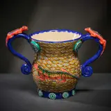 Ardmore Ceramic Studio, Lizard vase with handles, 2002, painted and glazed ceramic