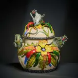 Ardmore Ceramic Studio, Monkey tureen, 2008, painted and glazed ceramic