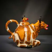 Cow teapot by Ardmore Ceramic Studio, 2004, painted and glazed ceramic, offered Jun 2026