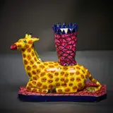 Giraffe candle holder by Ardmore Ceramic Studio, 2002, painted and glazed ceramic, offered Jun 2026
