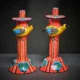 Pair of bird candlesticks by Ardmore Ceramic Studio, 2003, painted and glazed ceramic, sold Jun 2026