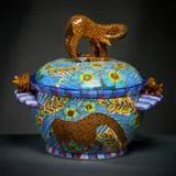 Giraffe tureen by Ardmore Ceramic Studio, 2003, painted and glazed ceramic, offered Jun 2026
