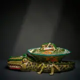 Crocodile lidded vessel by Ardmore Ceramic Studio, 2002, painted and glazed ceramic, offered Jun 2026