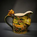 Cheetah milk jug by Ardmore Ceramic Studio, 2007, painted and glazed ceramic, sold Jun 2026