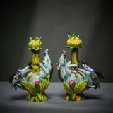 Pair of warthog candlesticks by Ardmore Ceramic Studio, 2008, painted and glazed ceramic, sold Jun 2026