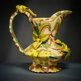 Elephant and flower jug by Ardmore Ceramic Studio, 2008, painted and glazed ceramic, sold Jun 2026