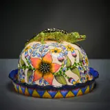 Ardmore Ceramic Studio, Crocodile butter dish, 2002, painted and glazed ceramic