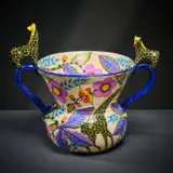 Ardmore Ceramic Studio, Giraffe and flower vase with handles