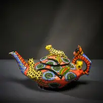 Leopard teapot by Ardmore Ceramic Studio, 2005, painted and glazed ceramic, offered Jun 2026
