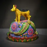 Ardmore Ceramic Studio, Jackal and leaf butter dish