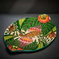 Chameleon platter by Ardmore Ceramic Studio, 2002, painted and glazed ceramic, sold Jun 2026