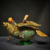 Ardmore Ceramic Studio, Fish eagle tureen, 2005, painted and glazed ceramic