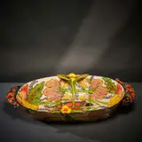 Ardmore Ceramic Studio, Chameleon and flower platter, 2003, painted and glazed ceramic