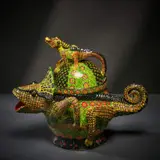 Ardmore Ceramic Studio, Chameleon lidded vessel, 2008, painted and glazed ceramic