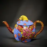 Ardmore Ceramic Studio, Yellow elephant and flower teapot, 2002, painted and glazed ceramic