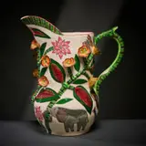 Ardmore Ceramic Studio, Butterfly and elephant jug, 1997, painted and glazed ceramic